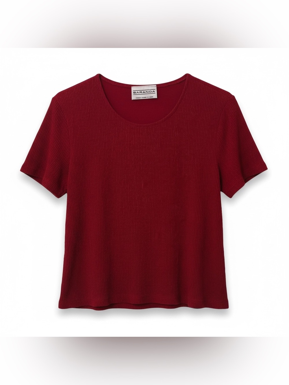 Baranda Red Solid Casual T Shirt Women’s Small